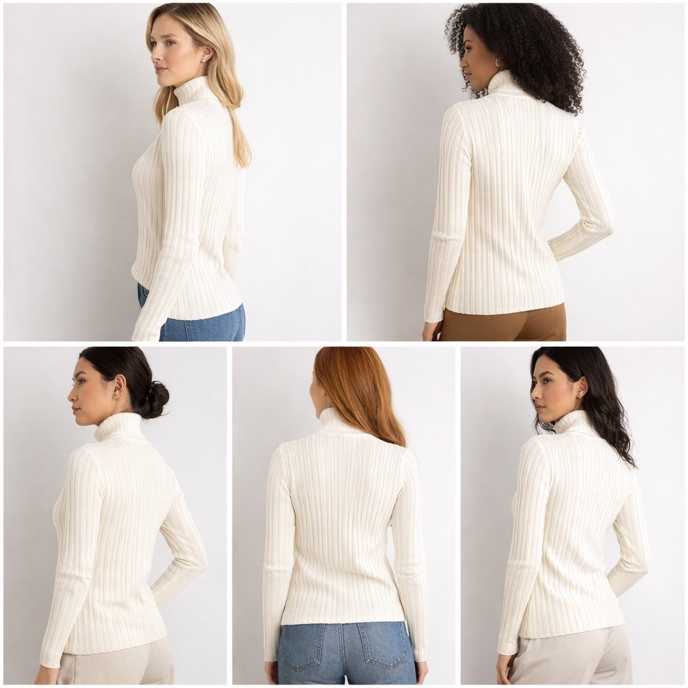 Time and Tru Off-White Ribbed Sweater Size L 12/14 - Picture 7 of 7